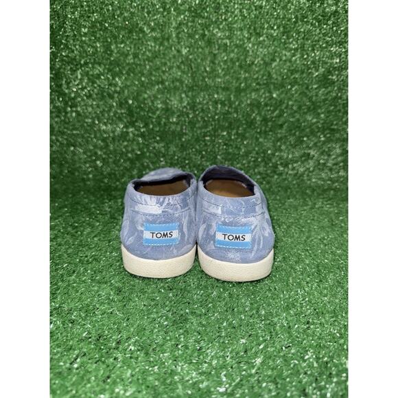 TOMS Womens Avalon Blue Floral Slip On Shoe Casual Comfy Low Top Sneakers Size 7 - Picture 7 of 9